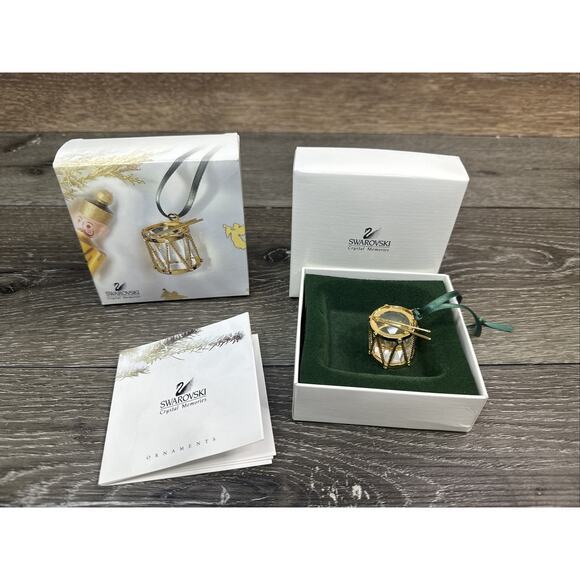 Swarovski Crystal Drum Christmas Ornament 2001 IN BOX 235894 - Picture 1 of 12
